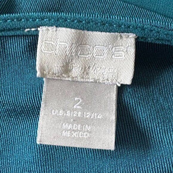 Chico's Travelers Bateau Neck Chiffon Hem Tunic Long Sleeve Women's 2 (US 12/14) - Picture 7 of 8